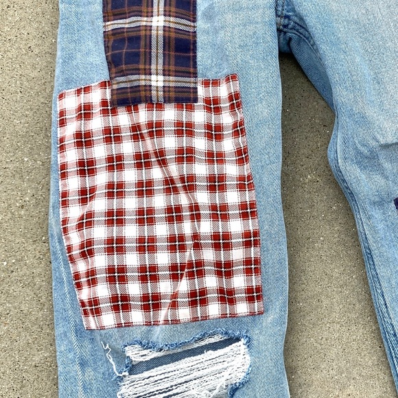 HOLLISTER ULTRA HIGH RISE DAD JEANS distressed torn ripped vintage stretch denim - Picture 6 of 14